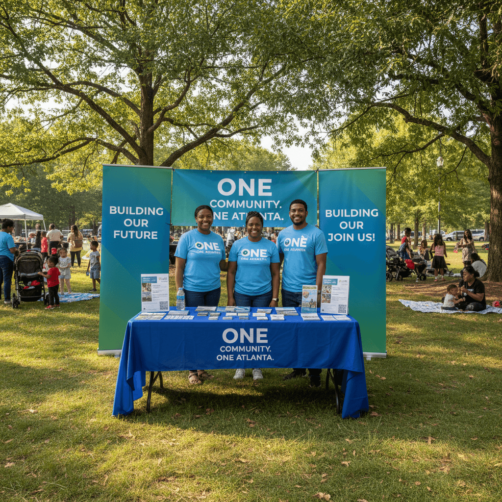 One team engaging with Atlanta community at outdoor event